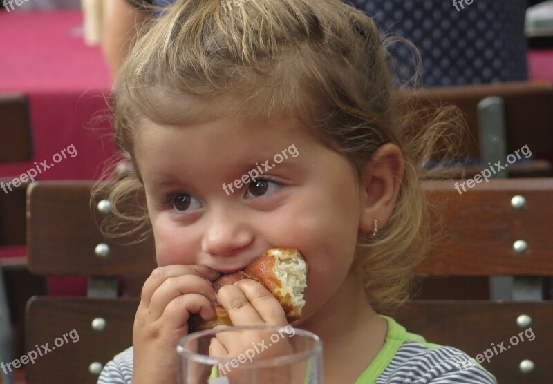 Child The Little Girl Bud Eating Tasty