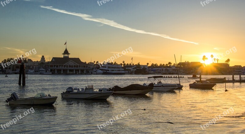 Sunset Beach Boat Sea Vacation