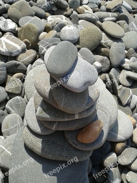 Stones Beach Pebble Sand Gravel Balance