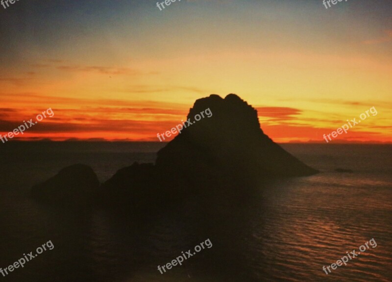 Vedra Ibiza Balearic Islands Sunset Evening Sky