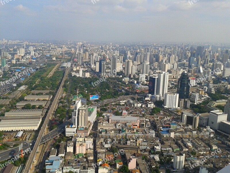 City The Trestle Bangkok Megalopolis Skyscrapers