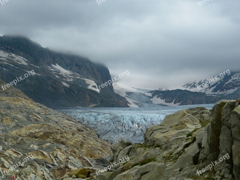 Rhône Glacier Glacier Ice Cold Snow