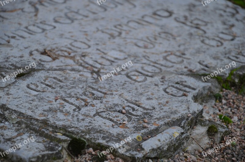 Old Headstone Stone Church Malmö