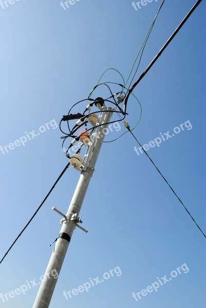 Telephone Poles Sky Blue Sky Frontline Free Photos