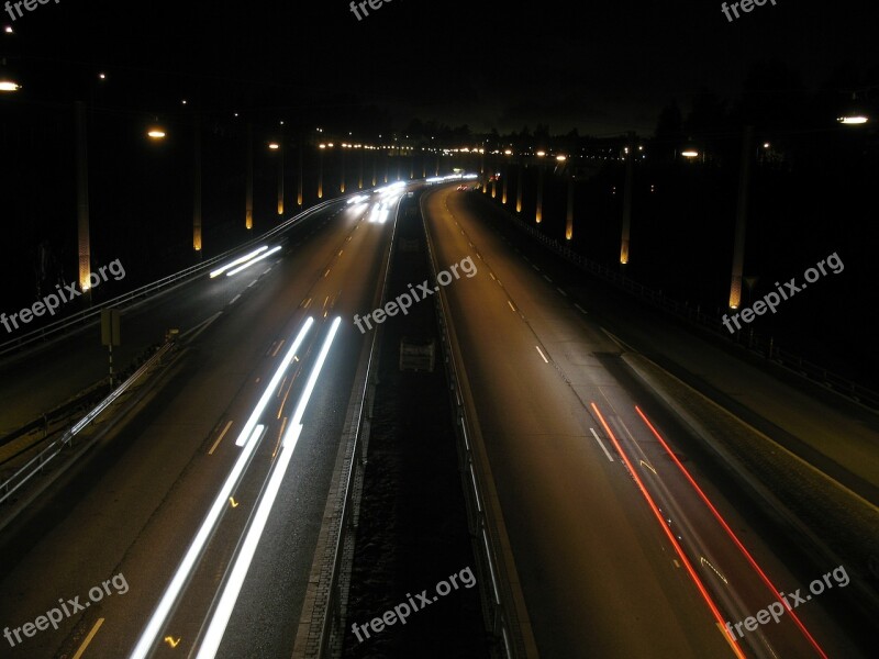 Night Lights Road Cars Dark Night