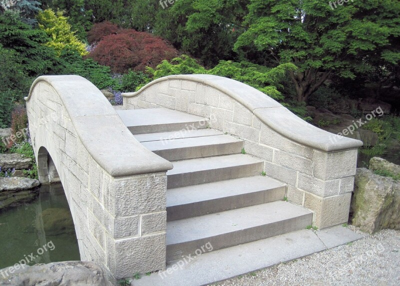 Arched Stone Bridge Japanese Gardens Niagara Falls Canada Free Photos