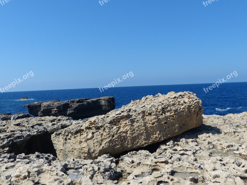 Gozo Malta Sea Rock Coast