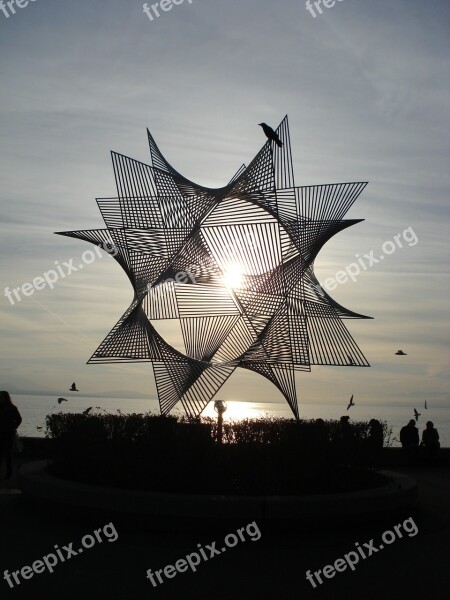 Sculpture Ouchy Lausanne Metal Sun