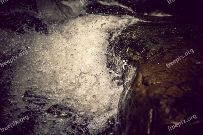 Spring Flow Stones Mountains Water