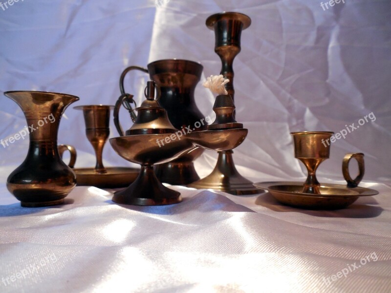 Candlestick Shining Candle Holders Shiny Still Life