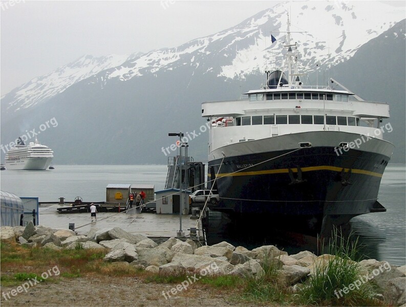 Ship Skagway Alaska Ss Malaspina Ferry