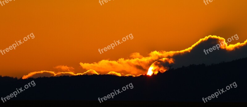 Sunset Evening Sky Afterglow Clouds Sky