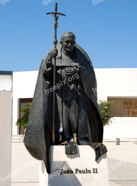 Pope Statue Giovanni Paolo According Bronze Fatima