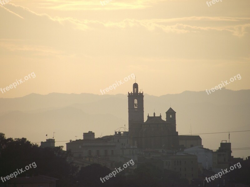 Bell Tower Distance Llagostera People Free Photos