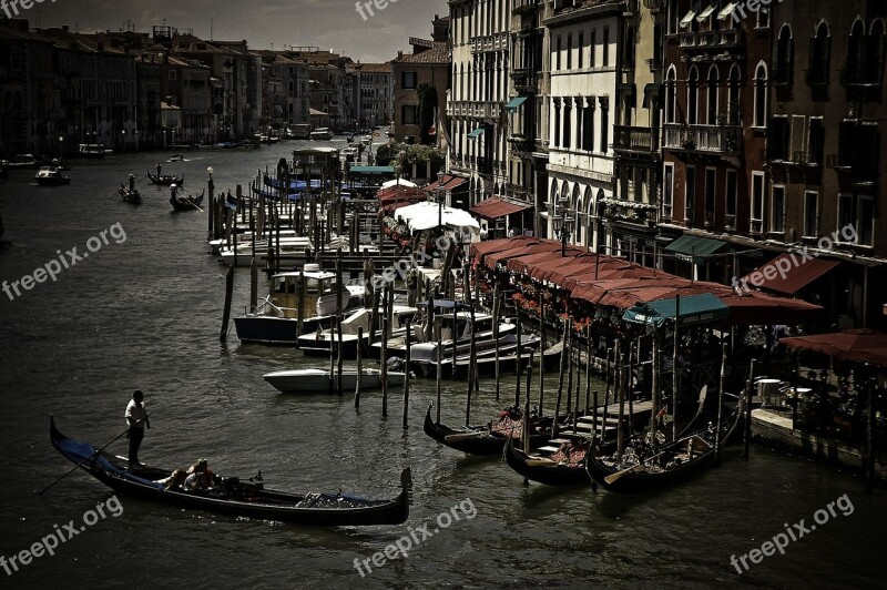 Gondola Canal Venice Italy Travel