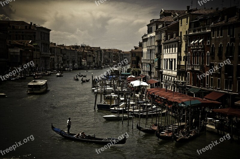 Gondola Canal Venice Italy Travel