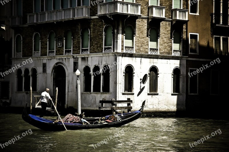 Gondola Canal Venice Italy Travel