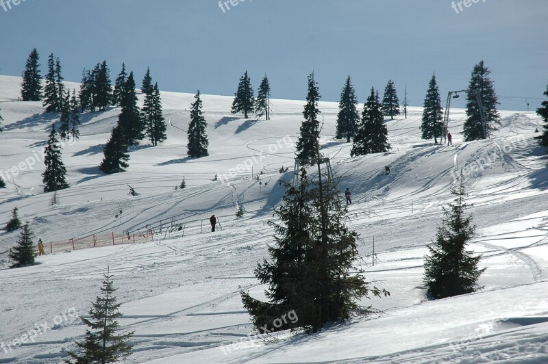 Skiing Mountain Snow Winter Nature