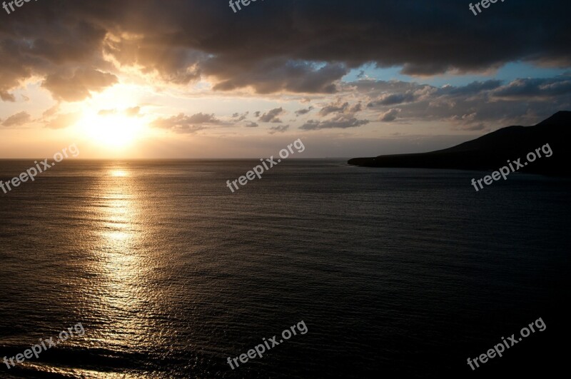 Fuerteventura Sea Water Sun Sunset