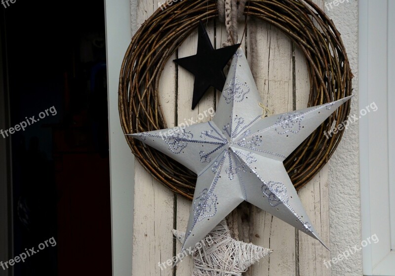 Decoration Christmas Star Wood Advent