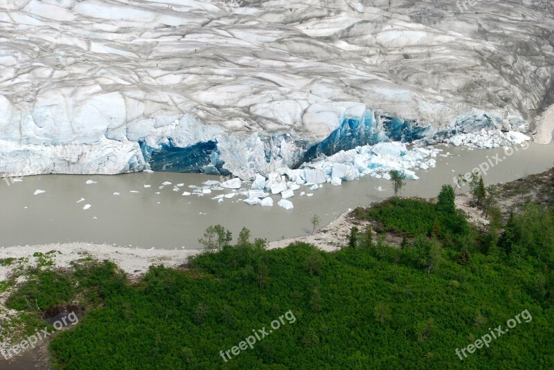 Glacier Alaska Snow Cold River