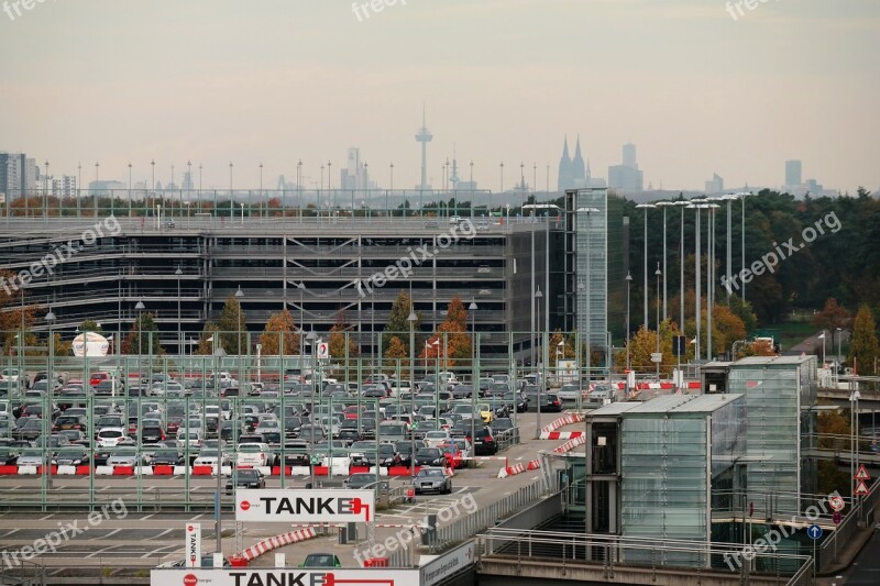 Cologne Skyline Horizon Parking At Airport Multi Storey Car Park