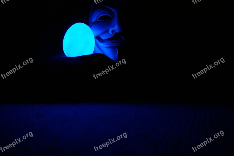 Guy Fawkes Anonymous Mask Blue Masquerade