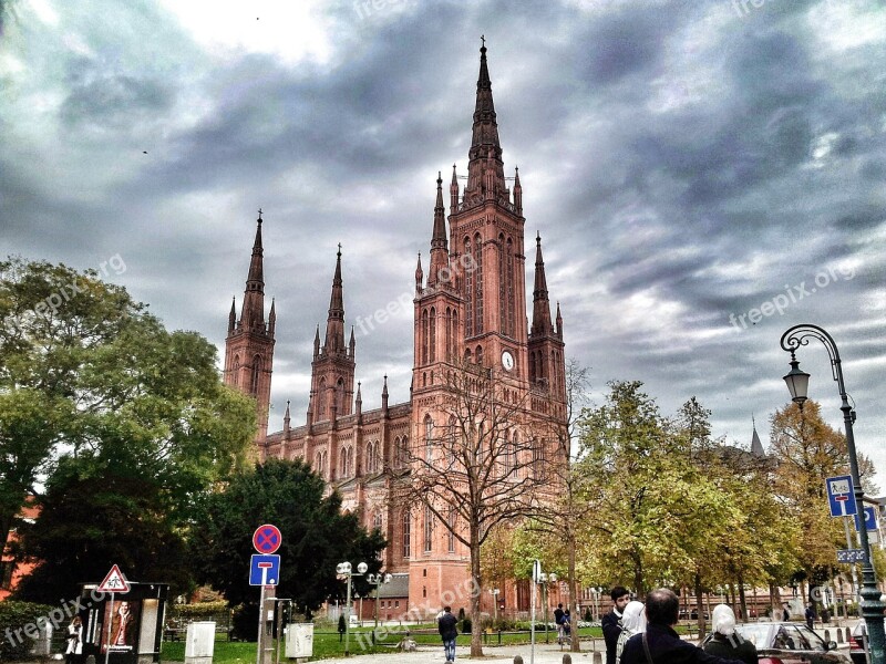 Cathedral Wiesbaden Historic Germany Hdr