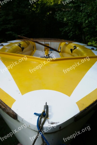 Rowing Boat Boat Yellow Boating Rowing