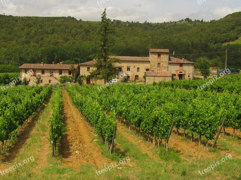 Chianti Mountains Tuscany Wine Landscape Vineyard