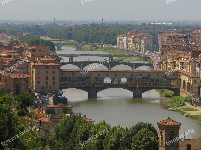 Ponte Vecchio Florence Panorama Tuscany Arno