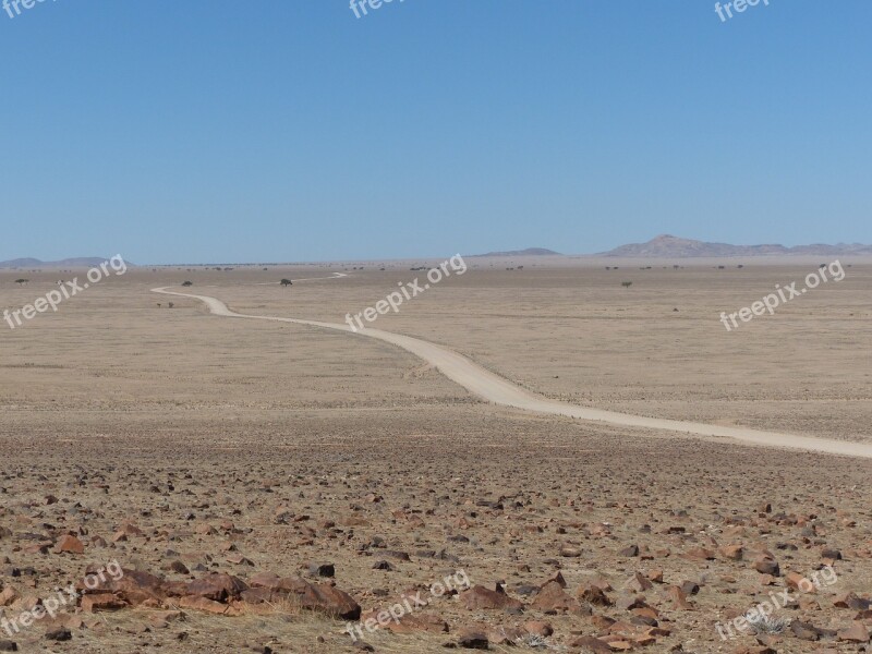 Namibia Landscape Desert Road Loneliness