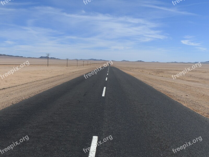 Desert Namibia Road Landscape Free Photos