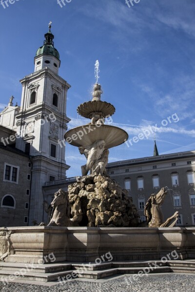 Residence Fountain Fountain Salzburg Dom Residenzplatz