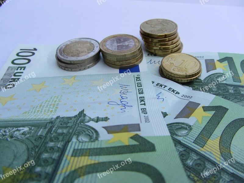 Money Save Bills Euro Coins