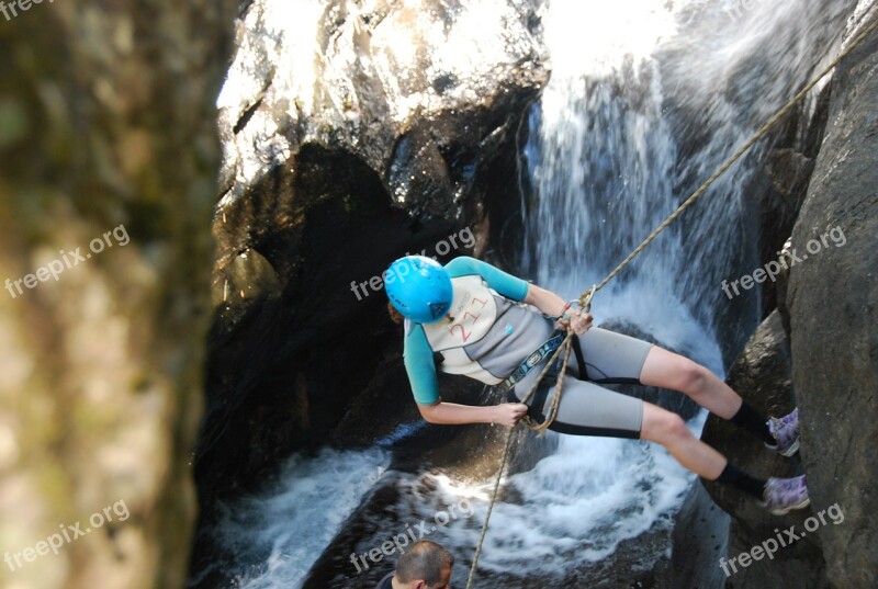 Abseiling Canyoning Sports Adventure Outdoors