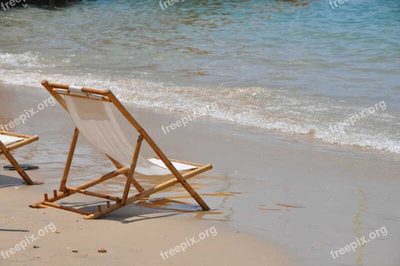 Chair Sea Shore Beach Ocean