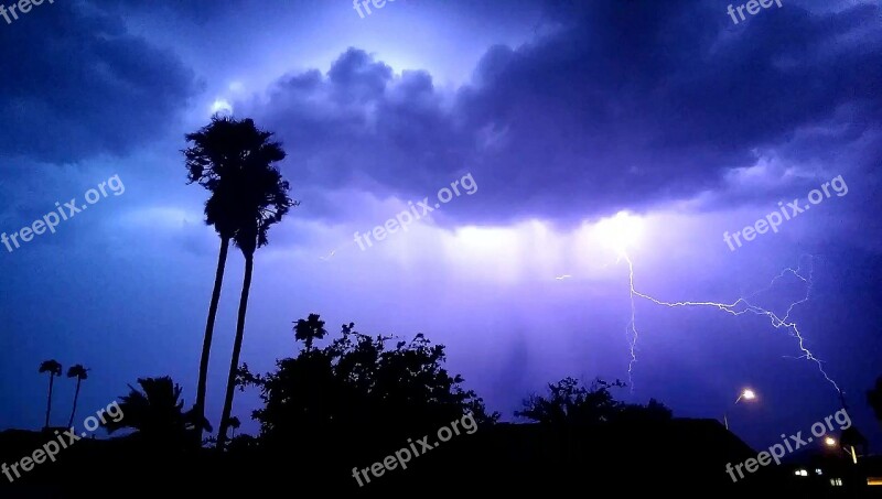 Lightening Storm Night Clouds Dark