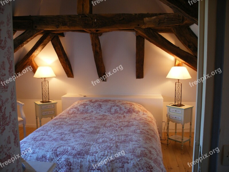 Bedroom Rustic Eaves Room Interior