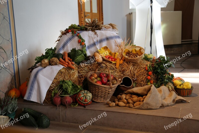 Thanksgiving Church Deco Vegetables Autumn Decoration