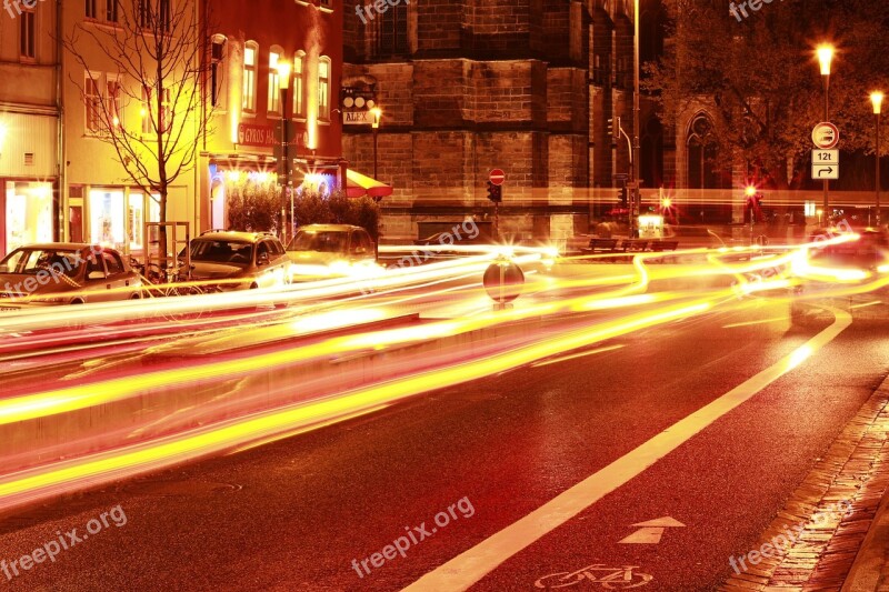 Night Long Exposure Marburg At Night City