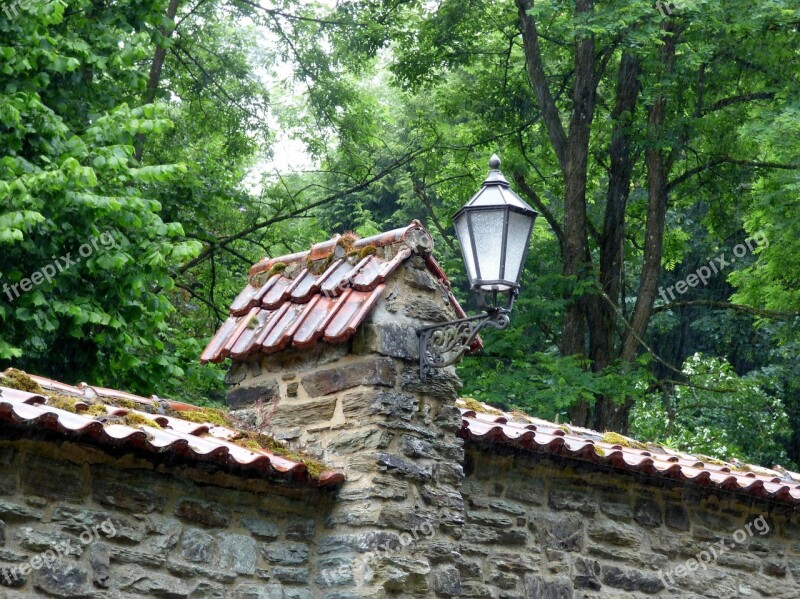 Lantern Abbey Wall Atmosphere Roof Tile Old Wall