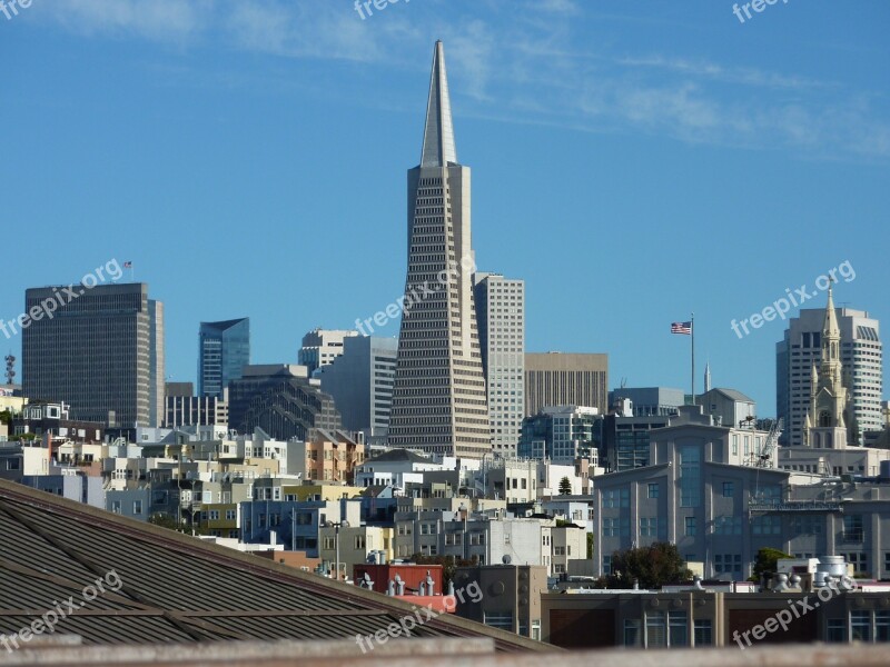 San Francisco California Usa America Skyline