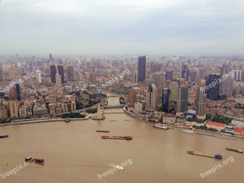 China Shanghai Pearl Of The Orient Panorama Overlook