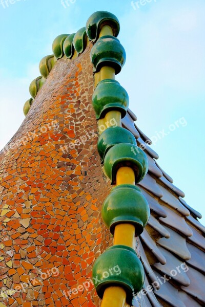 Gaudi Mosaic Casa Batlo Barcelona Catalonia