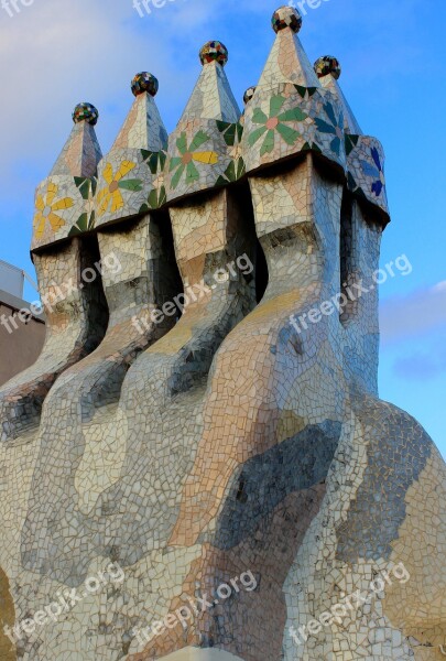 Mosaic Casa Batlo Barcelona Gaudi Catalonia