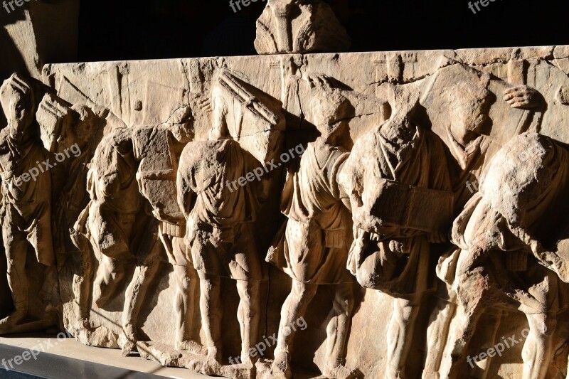 Ancient Frieze Roman Forum Rome Italy High Relief