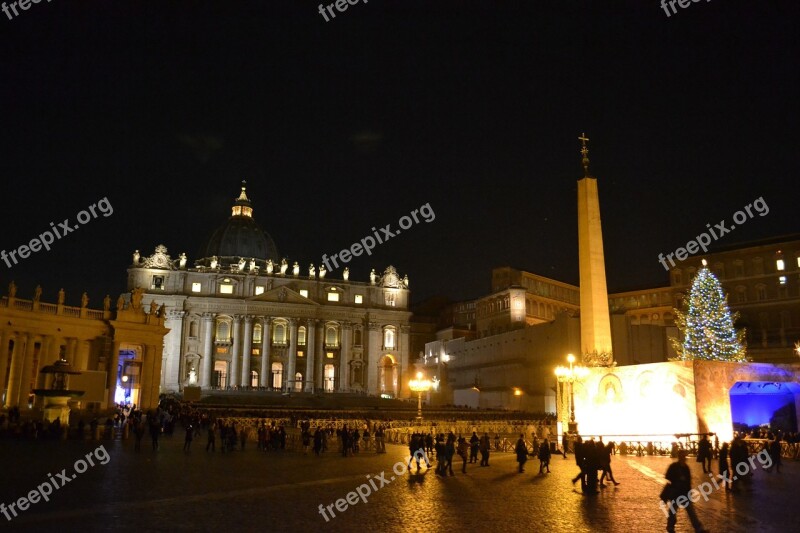 Rome Italy Place Night Christmas