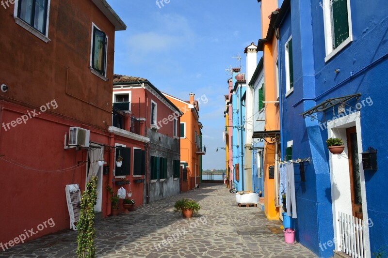 Venice Burano Island Italy Burano Colors