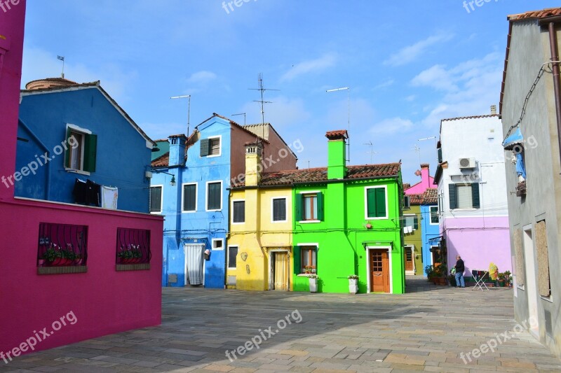 Venice Burano Island Italy Burano Colors